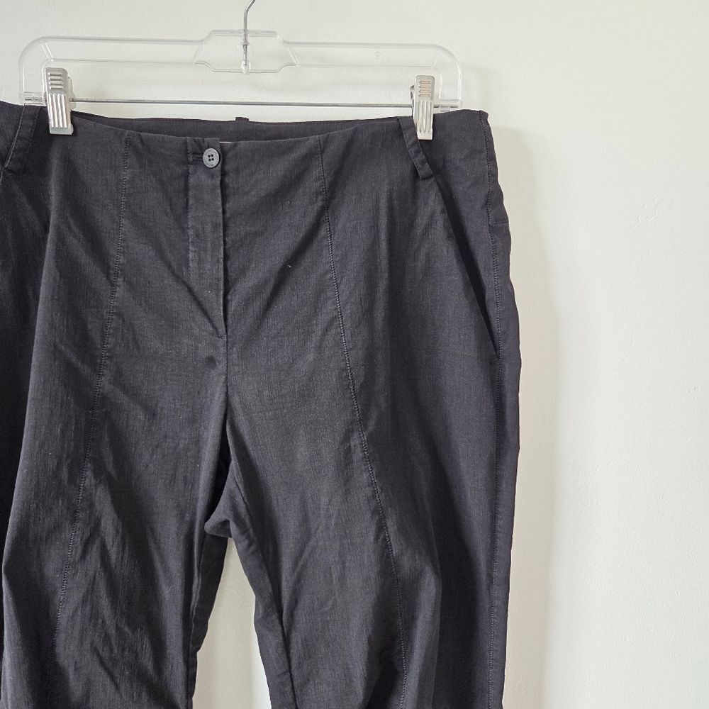 Annette Görtz Germany Linen Blend Pants Black Tapered Leg Casual Masculine EU 42